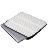 5 Streifen in hellblau und beige Laptopschutzhülle (Vorne Knopf)