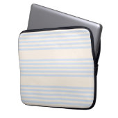 5 Streifen in hellblau und beige Laptopschutzhülle (Vorderseite Links)
