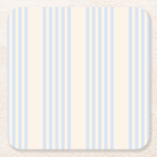 5 Streifen in hellblau und beige Rechteckiger Pappuntersetzer