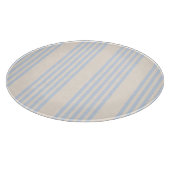 5 Streifen in hellblau und beige Schneidebrett (Ecke)