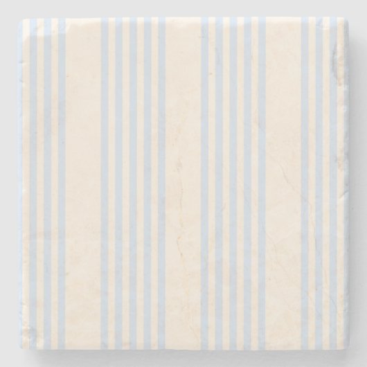 5 Streifen in hellblau und beige Steinuntersetzer (Vorderseite)