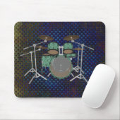 5 Stück Drum Kit - Custom Green Drums - Mousepad (Mit Mouse)
