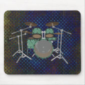 5 Stück Drum Kit - Custom Green Drums - Mousepad (Vorne)