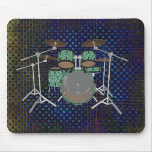 5 Stück Drum Kit - Custom Green Drums - Mousepad