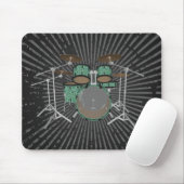 5 Stück Drum Kit - Custom Green Drums - Mousepad (Mit Mouse)