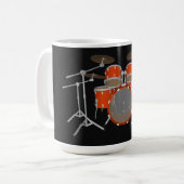 5 Stück Drum Kit - Orange - Kaffee Tasse - Drum Se (Vorderseite Links)