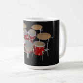 5 Stück Drum Kit - Red - Coffee Tasse - Drum Set (VorderseiteRechts)