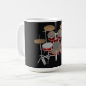 5 Stück Drum Kit - Red - Coffee Tasse - Drum Set (Vorderseite Links)