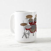 5 Stück Drum Kit - Red - Coffee Tasse - Drum Set (Vorderseite Links)