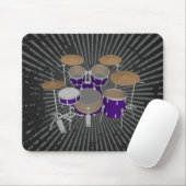 5 Stück Drum Kit - Violet Finish - Schwarze Mousep Mousepad (Mit Mouse)