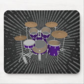 5 Stück Drum Kit - Violet Finish - Schwarze Mousep Mousepad (Vorne)