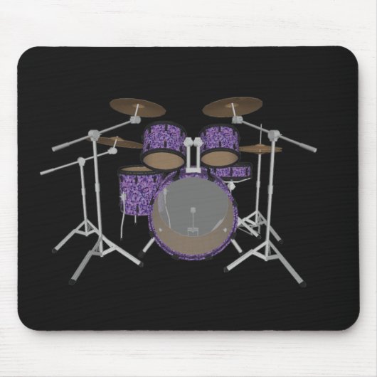 5 Stück Drum Set - Custom Violet Drums - Mousepad (Vorne)