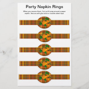 5 Stück pro Blatt Thanksgiving‑Herbst‑Papierservie