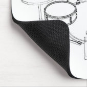 5 Stück-Trommel-Ausrüstung: Schwarzes u. Mousepad (Ecke)