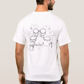 5 Stück-Trommel-Ausrüstung: Schwarzes u. T-Shirt (Rückseite)