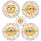 5 Sun in Shades Decals Aufkleber (Vorderseite)