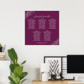 5 Tabelle Cassis & Silver Wedding Seating Chart Poster (Heimbüro)