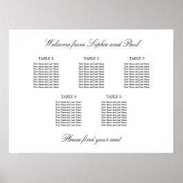 5 Tabelle Elegantes Minimalistisches Sitzdiagramm Poster