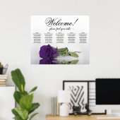 5 Tabelle Royal Lila Rose Hochzeitskarte Poster (Heimbüro)