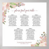 5 Tabelle Rustikal rosa Rosen Hochzeitstabelle Poster (Vorne)