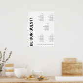 5 Tabellen Einfache White Wedding Chart Poster (Küche)