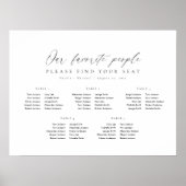 5 Tabellen Unsere Lieblings-Sitzplan Poster (Vorne)
