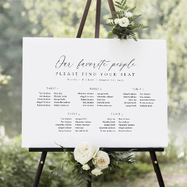 5 Tabellen Unsere Lieblings-Sitzplan Poster