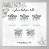 5 Table Wedding Seating Chart Eucalyptus Lavender Poster (Vorne)