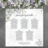 5 Table Wedding Seating Chart Eucalyptus Lavender Poster
