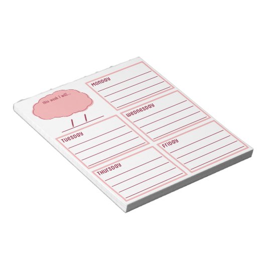 5-Tage-Planer Notizblock (angewinkelt)