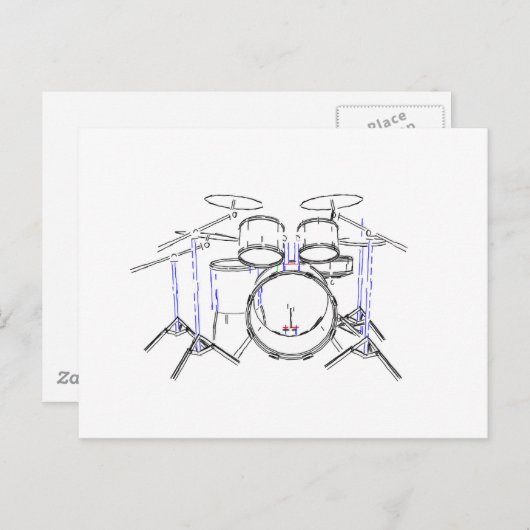 5-teiliges Trommelkit: Zeichnend Marker: Postkarte (Vorne/Hinten)