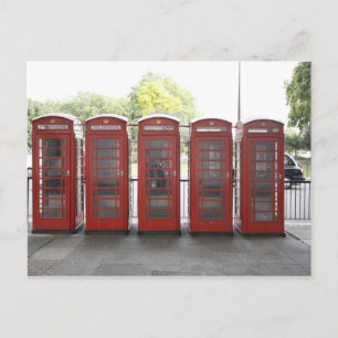 5 Telefonzellen in London Postkarte