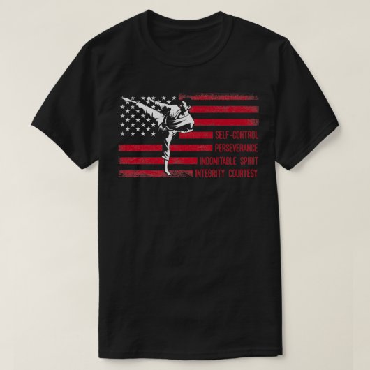 5 Tenets American Taekwondo Fighting 1 T-Shirt (Design vorne)