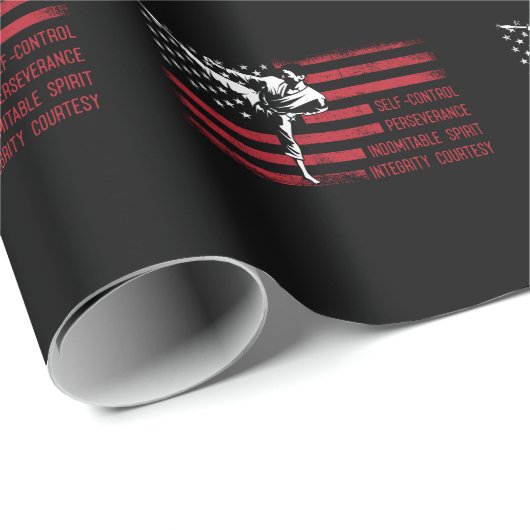5 Tenets American Taekwondo Fighting Geschenkpapier (Rolleneckpunkt)
