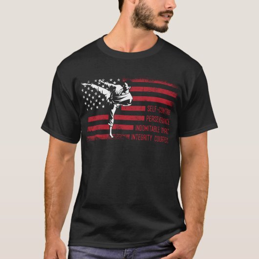 5 Tenets American Taekwondo Fighting T-Shirt (Vorderseite)