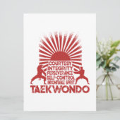 5 Tenets von Taekwondo Ankündigung (Stehend Vorderseite)