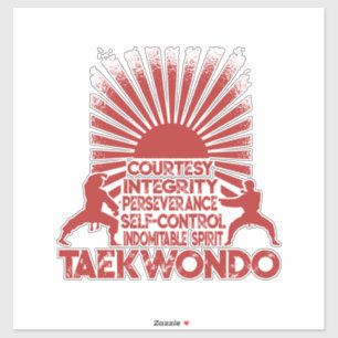 5 Tenets von Taekwondo Aufkleber