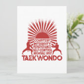 5 Tenets von Taekwondo Feiertagskarte (Stehend Vorderseite)
