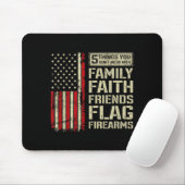 5 Things Don't Mess With Family Faith Friends Flag Mousepad (Mit Mouse)