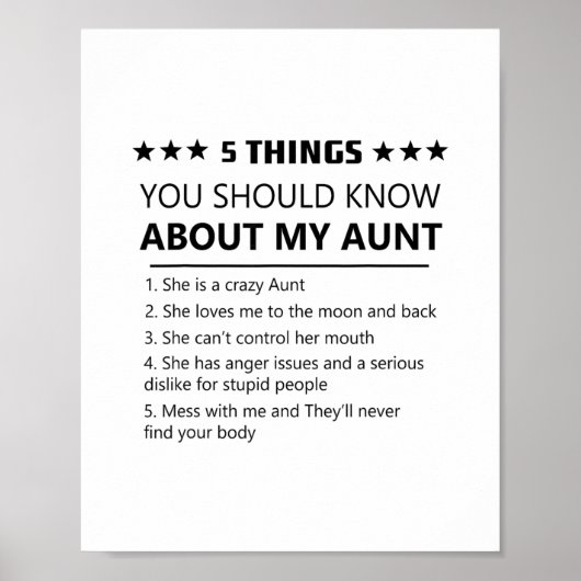 5 Things You Should Know About My Aunt Niece Nephe Poster (Vorne)