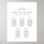 5 Tische Bitte sehen Sie sich Ihre Sitzplakette an Poster (Vorne)