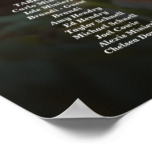 5 Tische elegante Hochzeitskarte für Fotos Poster (Ecke)