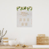 5 Tische Sitzkarte Calla Lilies Marmorhochzeit Poster (Küche)