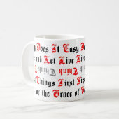 5 Traditionelle Sobriety Slogans Tasse (Vorderseite Links)