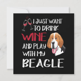 5 Trinke Wein und spiele mit meinem Beagle Einladung