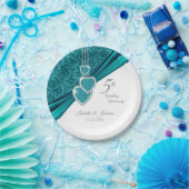 5. Türkis Hochzeitsszenario Pappteller (Party)