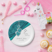 5. Türkis Hochzeitsszenario Pappteller (Party)