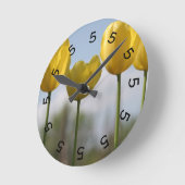 5 Uhr gelbe Tulpe-Wanduhr (Winkel)