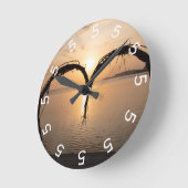 5 Uhr Sonnenuntergang Foto Wall Clock (Winkel)