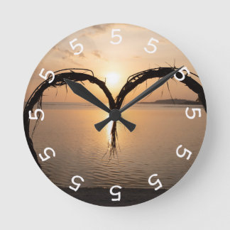 5 Uhr Sonnenuntergang Foto Wall Clock